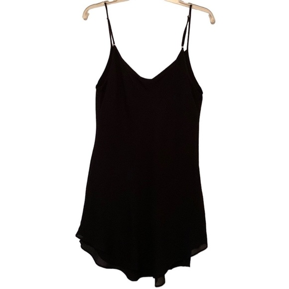 Elaine Kim Black Asymmetrical Lined Slip Dress Size Large - Picture 5 of 12